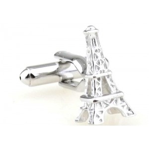 Butoni camasa argintii model Turnul Eiffel